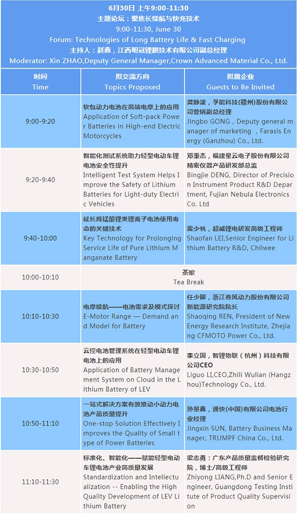 最新議程 | 2022輕型電動車用鋰電池技術及應用國際峰會（BLEV2022）